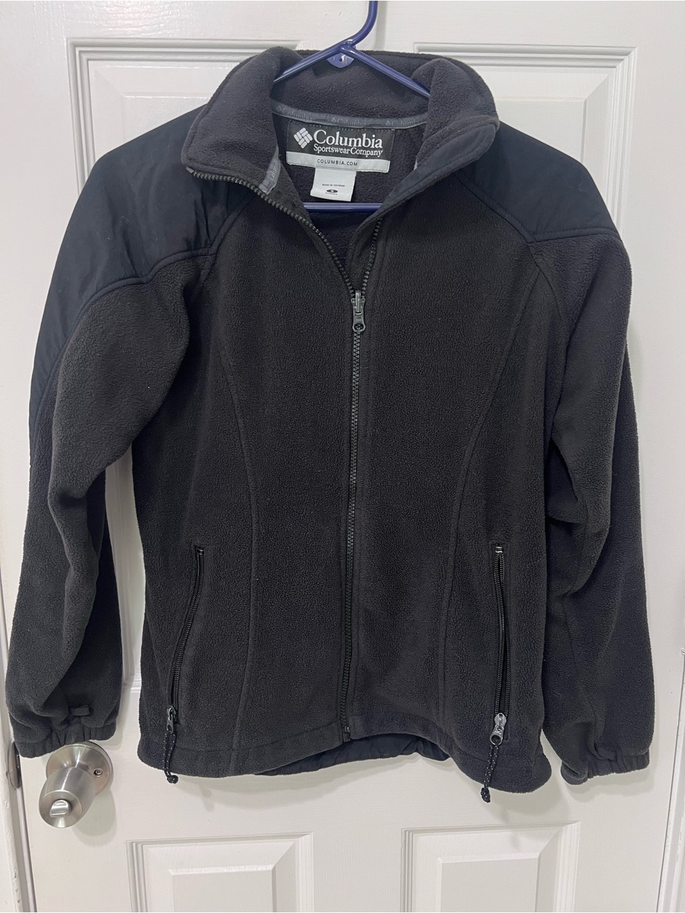 Columbia Black Full-Zip Polar Fleece Jacket 2000s Era